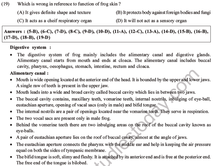 NEET Biology Animal Morphology And Anatomy MCQs Set B, Multiple Choice ...